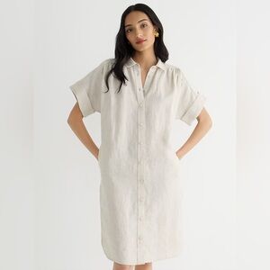 J.Crew Baird McNutt Irish Linen Shirtdress Medium Neutral